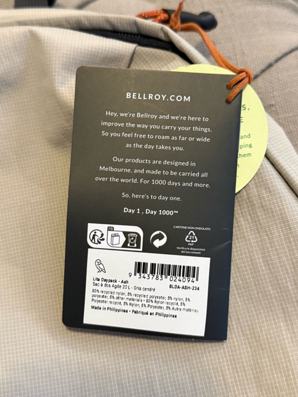 Bellroy Lite Daypack — Ash - Picture 2 of 8